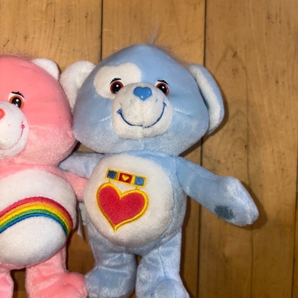 Care Bears Pink and Blue Plush Duo Cheer Bear Loyal Heart - Picture 4 of 9